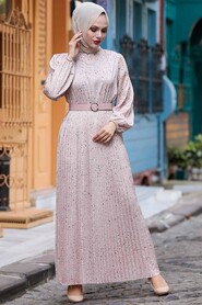 Powder Pink Hijab Dress 2283PD - 1