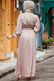 Powder Pink Hijab Dress 2283PD - 2