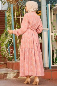Powder Pink Hijab Dress 2284PD - 2