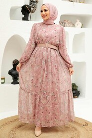 Powder Pink Hijab Dress 2315PD - 2