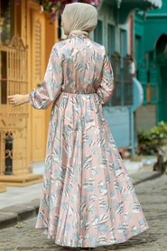 Powder Pink Hijab Dress 2378PD - 2