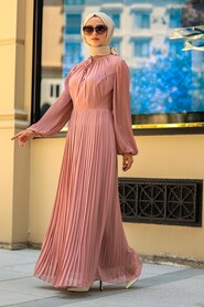 Powder Pink Hijab Dress 2411PD - 1