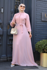 Powder Pink Hijab Dress 2703PD - 2