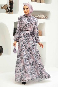 Powder Pink Hijab Dress 279049PD - 1