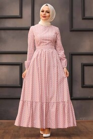 Powder Pink Hijab Dress 28480PD - 1