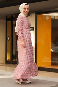Powder Pink Hijab Dress 2848PD - 3