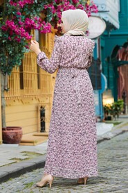 Powder Pink Hijab Dress 2963PD - 2