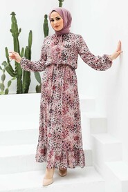 Powder Pink Hijab Dress 2998PD - 1