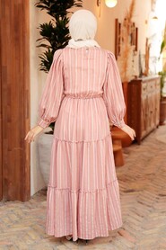 Powder Pink Hijab Dress 30251PD - 2