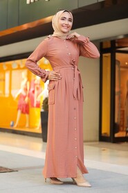 Powder Pink Hijab Dress 3335PD - 2