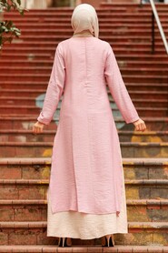 Powder Pink Hijab Dress 3366PD - 3