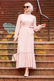 Powder Pink Hijab Dress 33940PD - 2