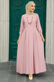 Powder Pink Hijab Dress 34292PD - 1