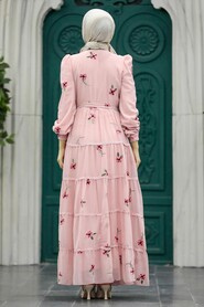 Powder Pink Hijab Dress 35720PD - 4