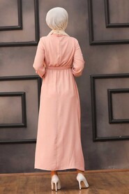 Powder Pink Hijab Dress 3730PD - 2