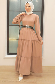 Powder Pink Hijab Dress 51311PD - NEVA STYLE