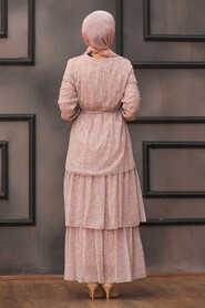 Powder Pink Hijab Dress 53471PD - 3