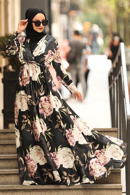 Powder Pink Hijab Dress 53490PD - NEVA STYLE