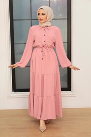 Powder Pink Hijab Dress 5720PD - 2