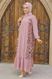 Powder Pink Hijab Dress 60712PD - 2