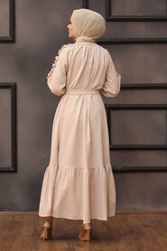 Powder Pink Hijab Dress 6325PD - 5