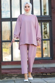 Powder Pink Hijab Dual Suit Dress 21801PD - 1