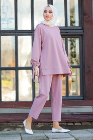 Powder Pink Hijab Dual Suit Dress 21801PD - 2