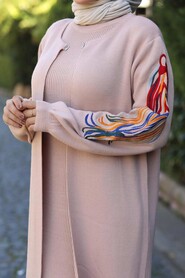 Powder Pink Hijab Dual Suit Dress 2200PD - 3