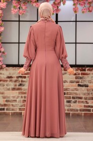  Long Powder Pink Muslim Bridesmaid Dress 25810PD - 2