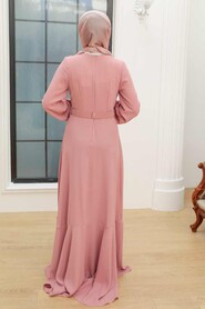  Luxury Powder Pink Hijab Evening Dress 36030PD - 2