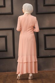  Elegant Powder Pink Muslim Dress 3763PD - 2
