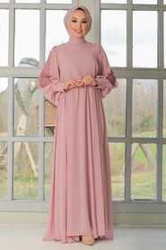  Plus Size Powder Pink Islamic Evening Dress 54030PD - 2