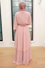  Modern Powder Pink Muslim Fashion Wedding Dress 5489PD - 2