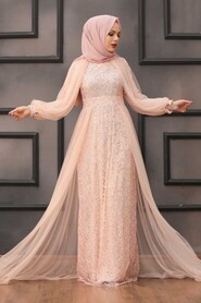  Stylish Powder Pink Islamic Prom Dress 55190PD - 2