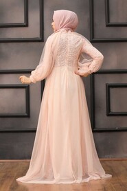  Stylish Powder Pink Islamic Prom Dress 55190PD - 4