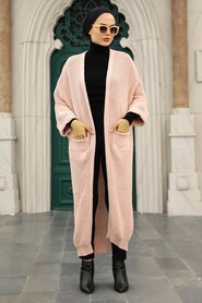 Powder Pink Hijab Knitwear Cardigan 4182PD - 1