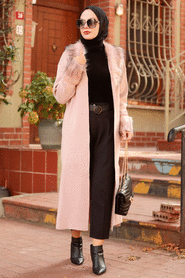 Powder Pink Hijab Knitwear Cardigan 4381PD - 4