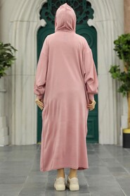 Powder Pink Hijab Knitwear Dress 33902PD - 3