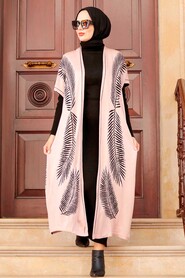 Powder Pink Hijab Knitwear Suit Dress 3183PD - 1