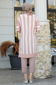 Powder Pink Hijab Knitwear Tunic 22632PD - 2