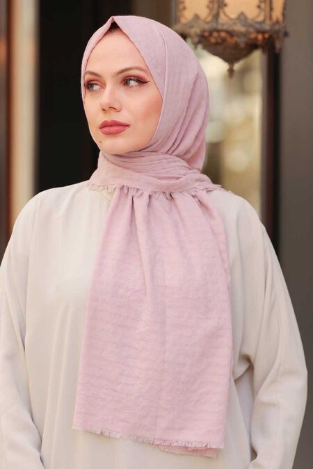 Powder Pink Hijab Shawl 50680PD - NEVA STYLE