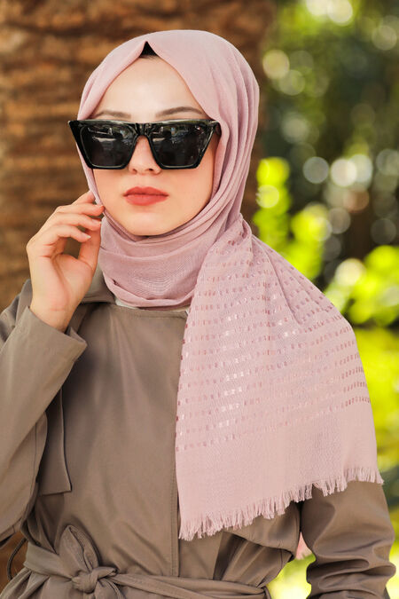 Powder Pink Hijab Shawl 7533PD - NEVA STYLE