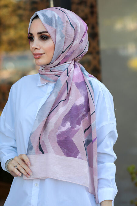 Powder Pink Hijab Shawl 7538PD - NEVA STYLE