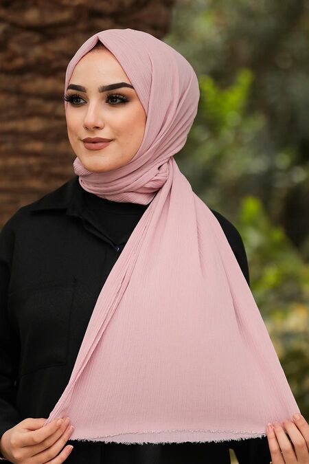 Powder Pink Hijab Shawl 7571PD - NEVA STYLE