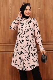 Powder Pink Hijab Tunic 11587PD - 2