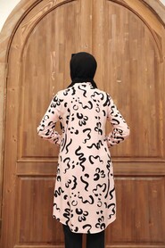 Powder Pink Hijab Tunic 11587PD - 3