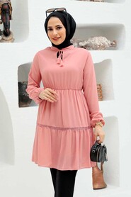 Powder Pink Hijab Tunic 12291PD - 1
