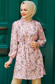 Powder Pink Hijab Tunic 5635PD - 1