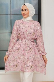 Powder Pink Hijab Tunic 5704PD - 3