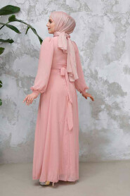 Powder Pink Modest Wedding Dress 4448PD - 2